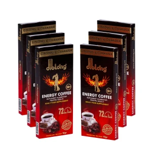 Set 6 afrodisiace cafea premium concentrata, DIBLONG GINSENG COFFEE, pentru barbati, pentru potenta, erectie, anti ejaculare precoce si cresterea ibidoului, 100% natural, 60 gr