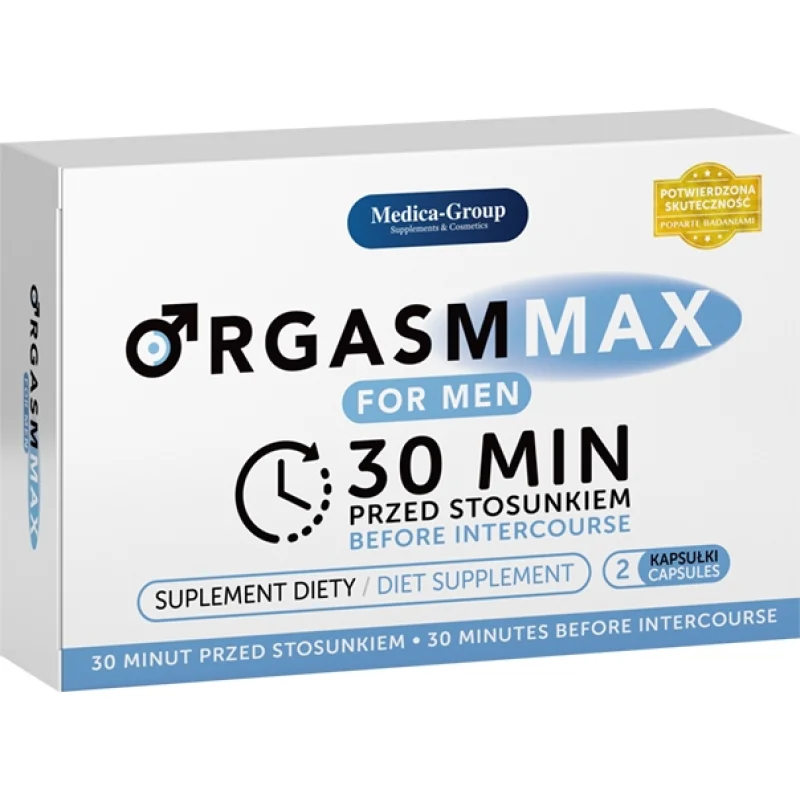 Supliment alimentar Medica Group – OrgasmMax pentru potență, erecții puternice și creșterea libidoului masculin, 2 buc