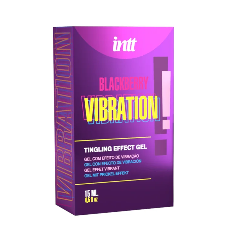 Gel intim INTT - Blackberry Vibration!, pentru stimulare clitoris și sex oral, cu efect de furnicături, aromă de mure, 15 ml