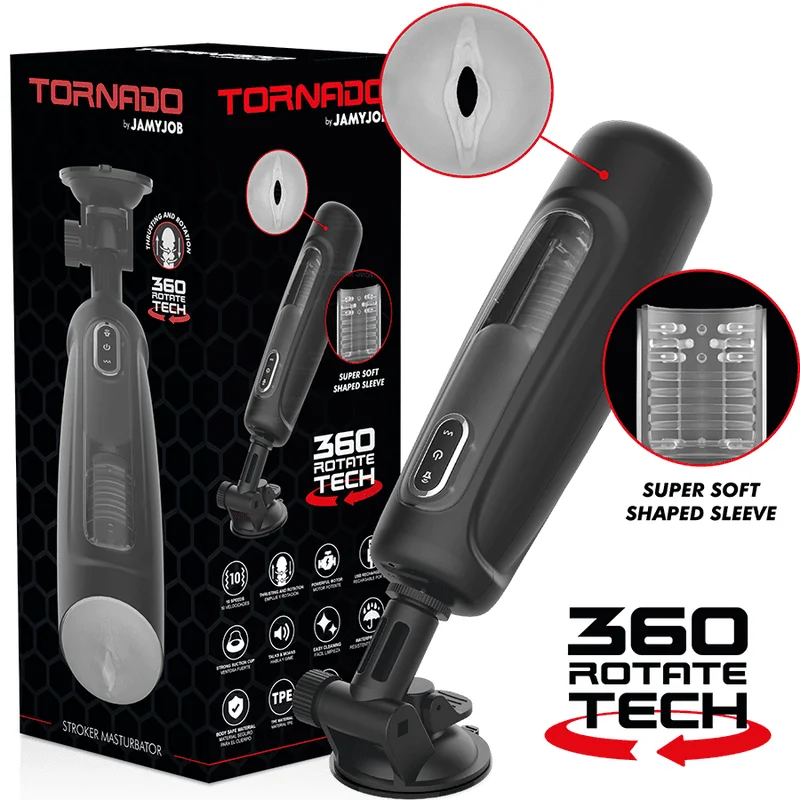 Masturbator JAMYJOB – Tornado 360 Rotate Tech Stroker, tehnologie rotație 360°, design ergonomic