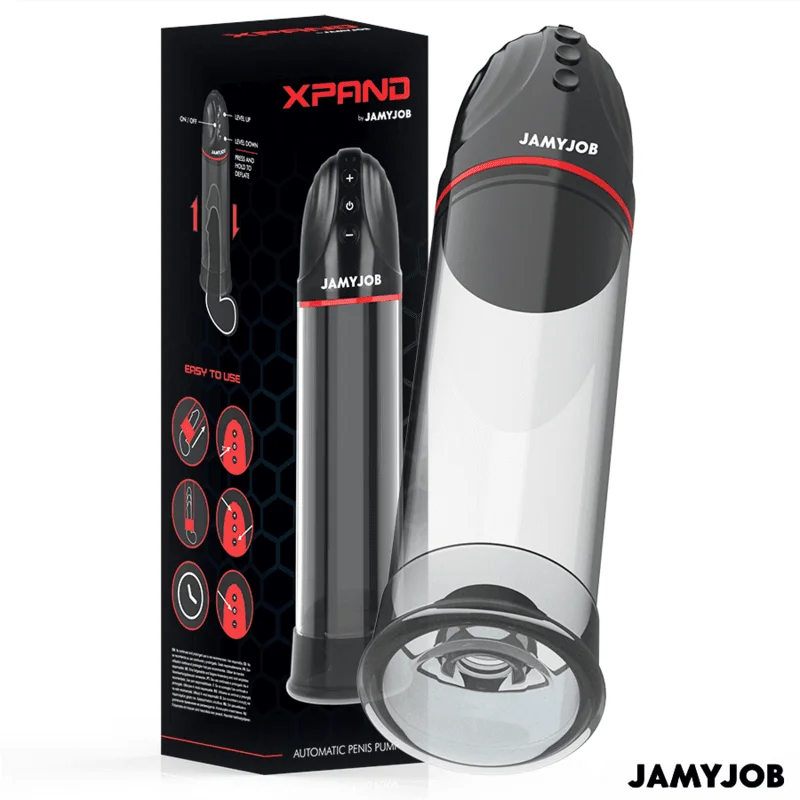 Pompă automată pentru penis JAMYJOB – XPAND, 3 niveluri de sucțiune, USB, silicon medical
