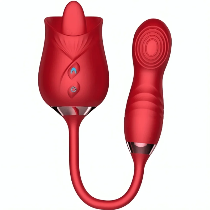 Vibrator ARMONY – Delight Flower, limbă stimulatoare, 10 moduri, silicon medical, roșu