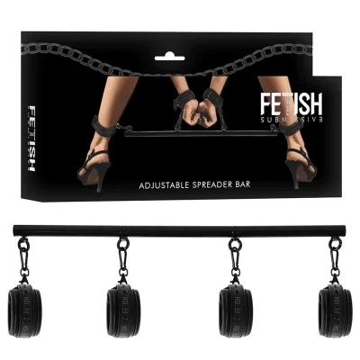 Bară FETISH SUBMISSIVE BONDAGE pentru jocuri erotice BDSM, 4 piese, neagra