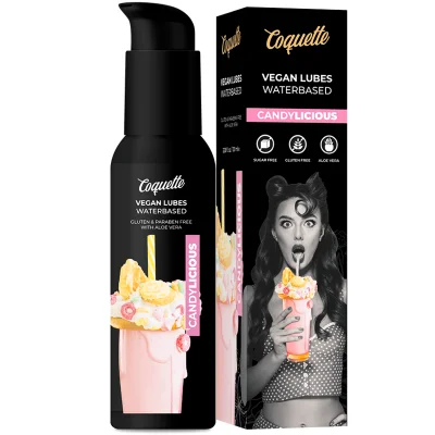 Lubrifiant pe bază de apă COQUETTE CHIC DESIRE – Premium Experience Vegan Lube Candylicious, aromă Candy & Donut Shake, 100 ml