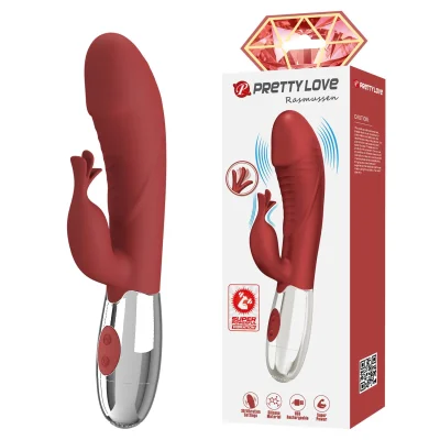 Vibrator PRETTY LOVE - Rasmussen, pentru stimulare intensa cu 30 functii de vibrare, rosu, 19.8 cm