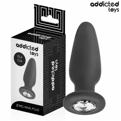 Plug anal ADDICTED TOYS , silicon medical cu bază bijuterie, mărime M, 10.4 cm