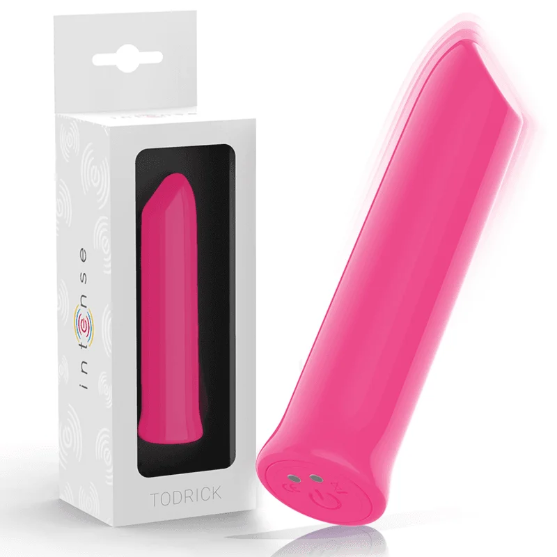 Vibrator bullet cu vibrații INTENSE – Todrick, 10 moduri, încărcare magnetică, silicon medical/ABS, roz