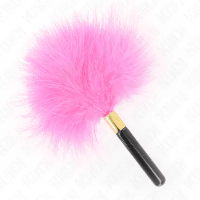 Pene Kink – Tickler, cu mâner metalic auriu, fucsia, 18 cm