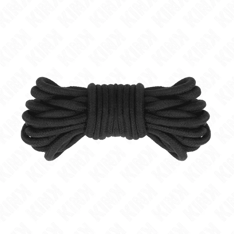 Funie Kink – cotton rope, bumbac moale pentru bondage, 5 metri, neagră