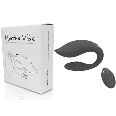 Vibrator pentru cupluri Armony – Martha, cu telecomandă, 2 motoare, 10 funcții, silicon premium, negru