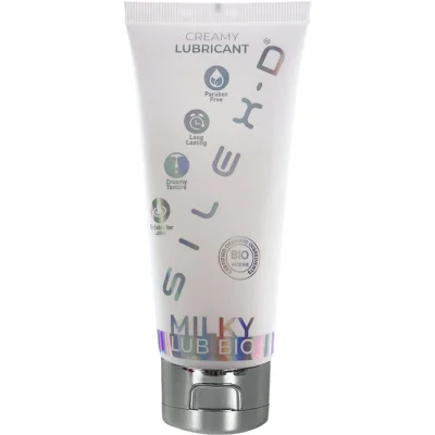 Lubrifiant BIO Silexd – Milky Lub Creamy, pe bază de apă, textură cremoasă tip spermă, 100 ml