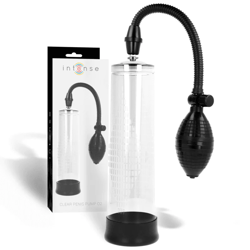 Pompa pentru penis Intense – Pump 02 , cu manometru, mărire penis, transparentă, 20 cm