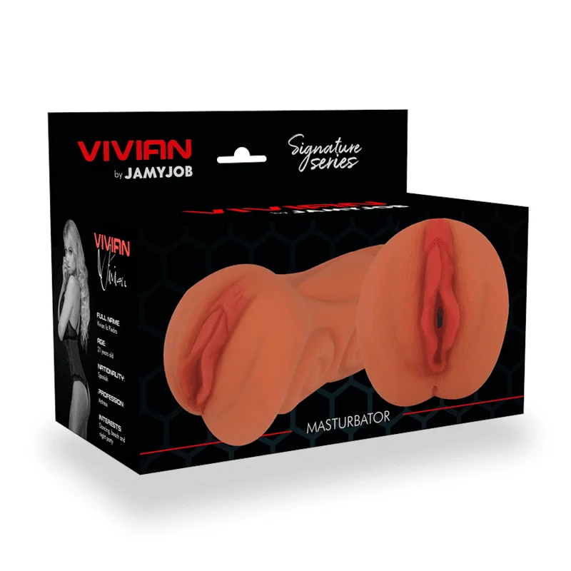 Masturbator Jamyjob Signature – Vivian, formă de vagin, material TPR, 16 cm