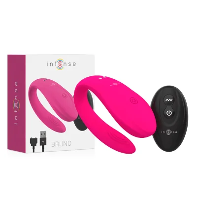 Vibrator pentru cupluri Intense – Bruno Partner, 10 funcții de vibrație, stimulare clitoris & punctul G, roz, reîncărcabil