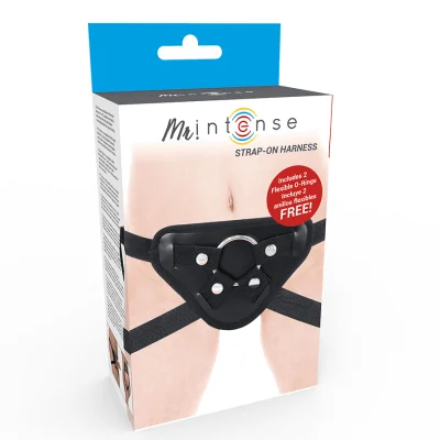 Ham strap-on Mr. Intense – Harness ajustabil, cu 3 inele incluse, mărime universală