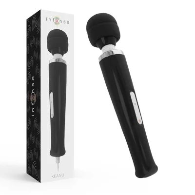 Vibrator wand Intense – Keanu cu 8 moduri de vibrație pentru masaj corporal și stimulare intensă, culoare neagră