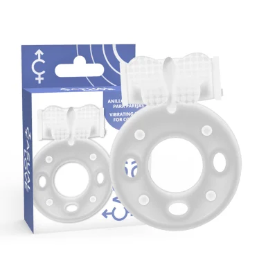 Inel vibrant Casual Love – Ring 34, din TPR flexibil, cu vibrații pentru stimulare clitoridiană, transparent