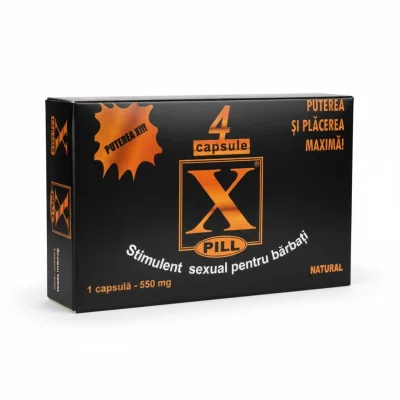 Supliment alimentar X-Pill, pentru stimularea erecției, intârzierea ejaculării și creșterea libidoului, 4 buc