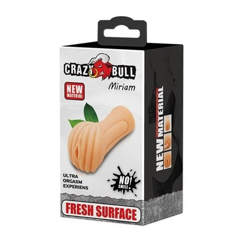 Masturbator realist Crazy Bull - Miriam, textură internă super-ribbed, material moale Flesh, stimulare intensă și control total