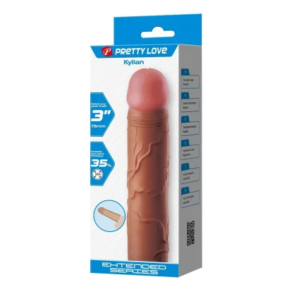 Manson pentru penis Pretty Love – Kylian, pentru prelungirea și îngroșarea penisului, maro, 20.5 cm