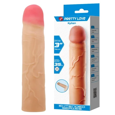 Manson pentru penis Pretty Love - Kylian, prelungeste și îngroașă penisului, culoare naturală, 20.5 cm