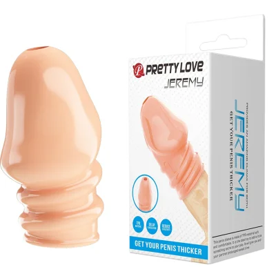 Manson pentru penis Pretty Love - Jeremy, TPR flexibil, efect de îngroșare și prelungire, culoare naturală, 7 cm