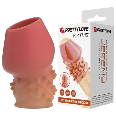 Manson pentru penis Pretty Love - Matias, TPR moale, efect de întârziere a ejaculării, culoare naturală, 6.5 cm