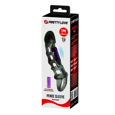 Manson pentru penis Pretty Love – Harrison, TPR, culoare neagra, 18 cm