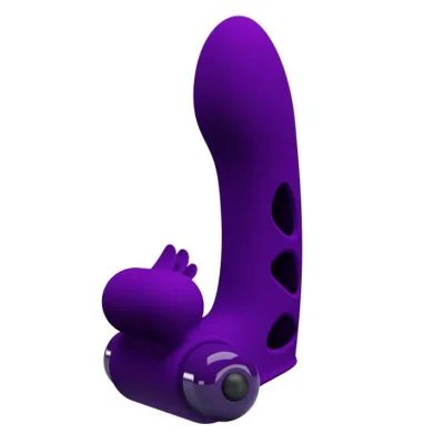 Vibrator de Deget Pretty Love - Orlando Honey Finger, cu 10 funcții de vibrații, din silicon, violet