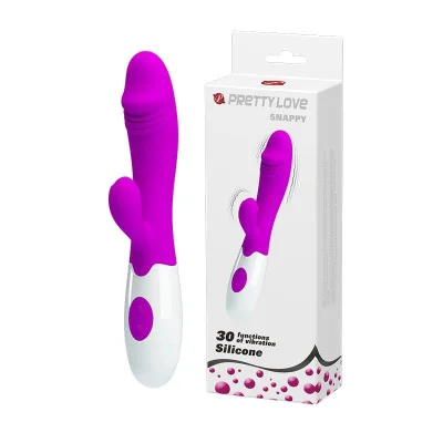 Vibrator PrettyLove - Snappy, cu 30 de funcții de vibrație, silicon, fucsia, 19,5 cm