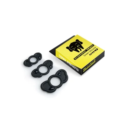 Inele pentru penis B-Series - Cock Ring, pentru erecție mai fermă și mai îndelungată, cu dimensiuni diferite, negre, 3 buc