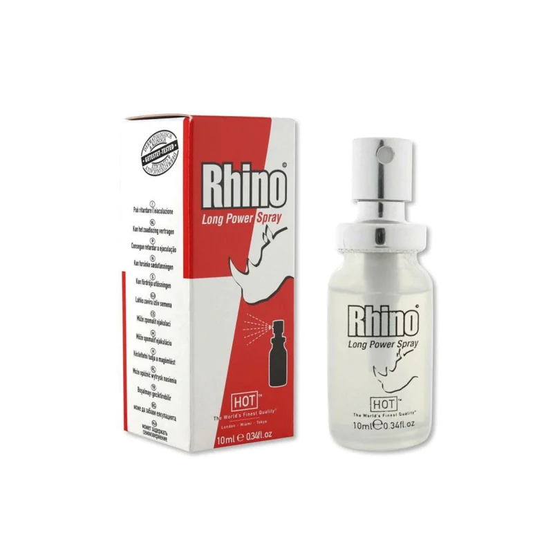 Spray Hot - RHINO Long Power, control total și plăcere prelungită pentru bărbați, 10 ml