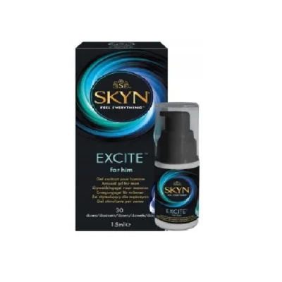 Gel stimulant pentru bărbați SKYN - Excite for Him, amplifică plăcerea și intensifică orgasmul masculin, 15 ml
