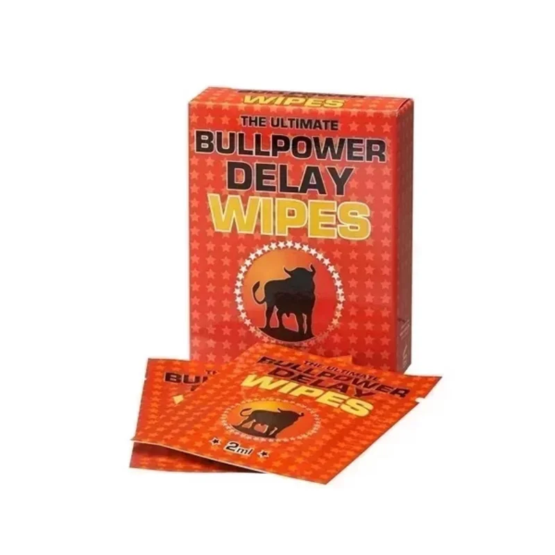 Șervețele Cobeco - Bull Power Delay Wipes, pentru întârzierea ejaculării cu efect de răcorire, 6 plicuri x 2 ml