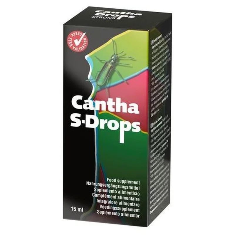 Picături afrodisiace unisex Cobeco - Cantha S-Drops Strong, pentru stimularea libidoului și vitalității sexuale, 15 ml