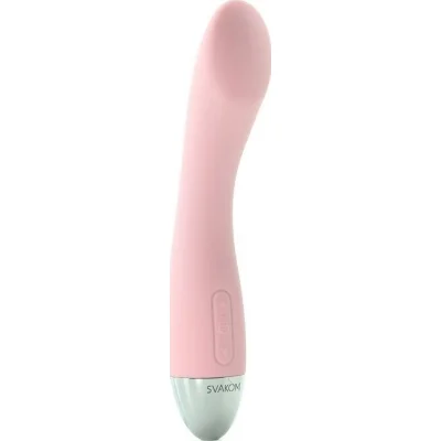 Vibrator SVAKOM Amy, 6 Moduri Vibratii, Silicon, Roz Pal, 17 cm