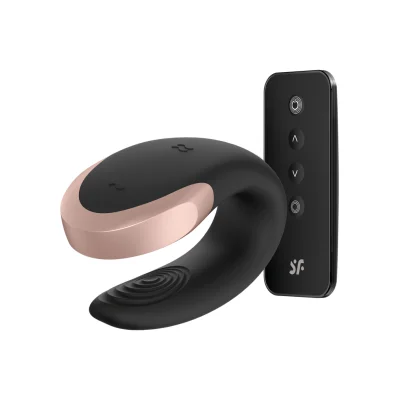 Vibrator Double Love Remote Control Bluetooth Silicon USB Negru Free APP