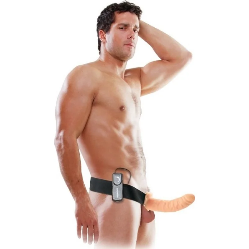 Strap-On Vibrating Hollow 8 natural