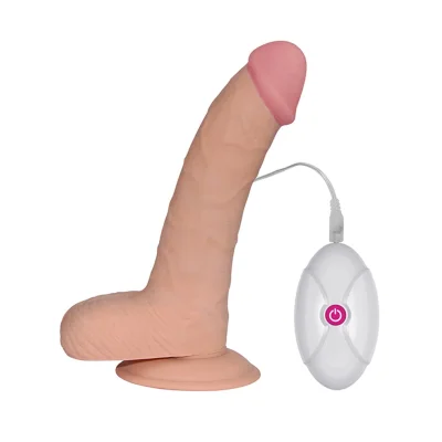 Vibrator Realist Ultra Soft Dude 10 Moduri Vibratii Natural 21 cm
