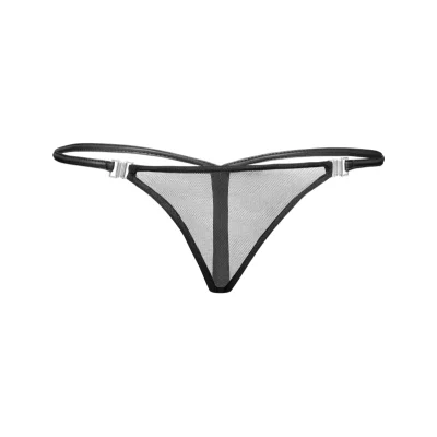 Bikini Material Tul si Wetlook cu Deschideri Laterale L