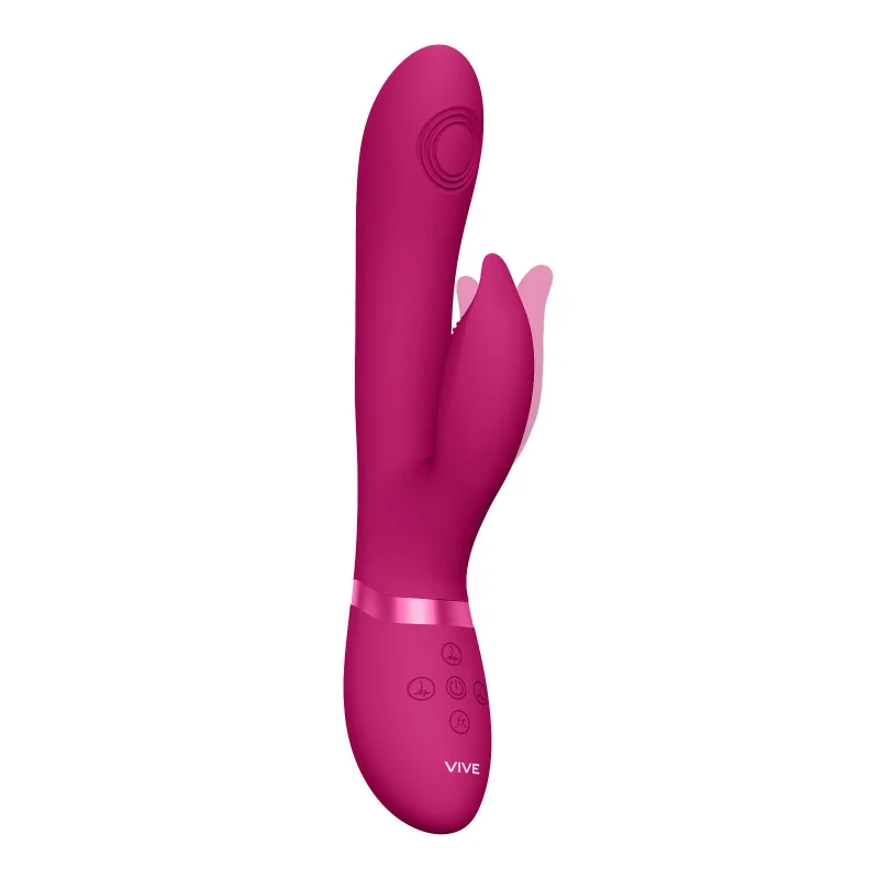 Vibrator Aimi Triple Action Vibrating Pulse-Wave Stimulator Silicon Roz 22.3 cm