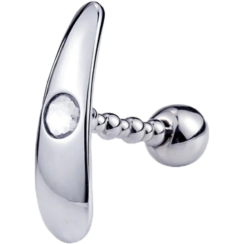 Dop Anal Metalic Riggs Medium Flexibil Cristal Alb Mokko Toys