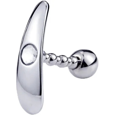 Dop Anal Metalic Riggs Medium Flexibil Cristal Alb Mokko Toys