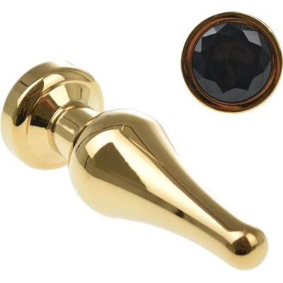 Dop Anal Emery Large Metalic Auriu Cristal Negru Passion Labs