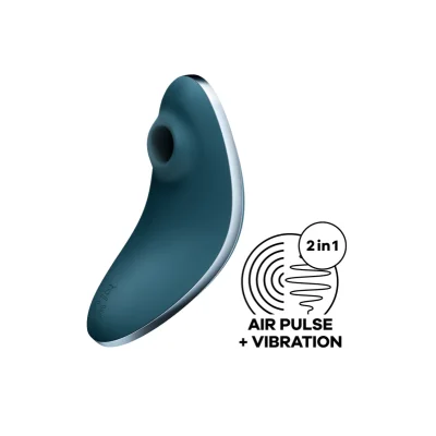 Stimulator Clitoris Vulva Lover 1 Air Pulse+Vibration USB Silicon Albastru