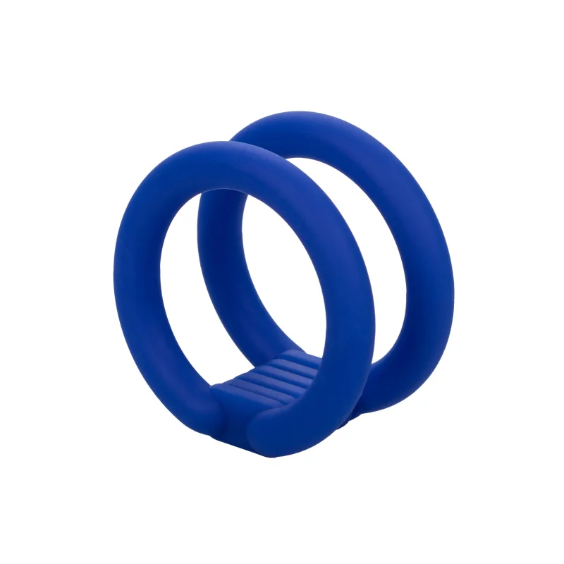 Inel de Penis Admiral Dual Cock Cage Silicon Lichid Albastru