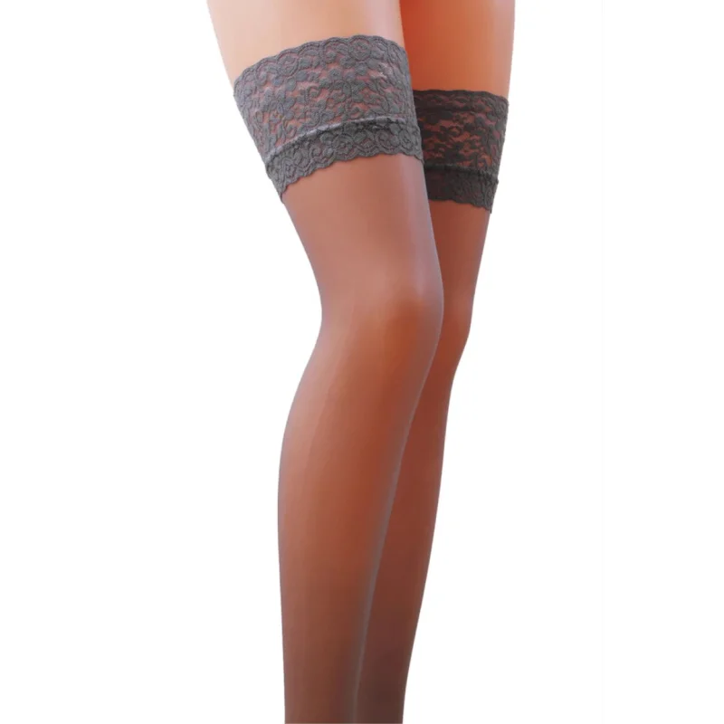 Ciorapi cu Autosustinere, 17 DEN, Gri Deschis, M/L