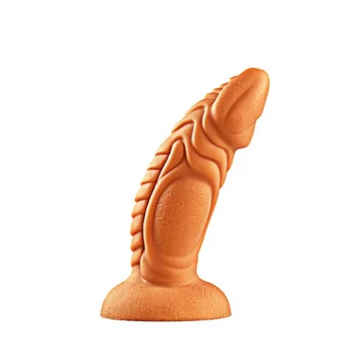 Dildo Dino cu Ventuza, Silicon Lichid, Auriu, 20 cm, Guilty Toys