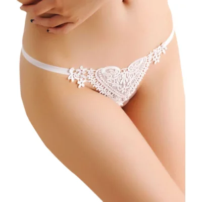 Micro Bikini cu Perle, Alb, S/M, Mokko Toys