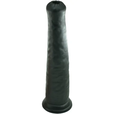 Dildo Massive cu Ventuza, PVC, Negru, 32 cm, Mokko Toys